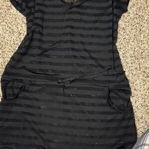 Black Striped Knit Dress